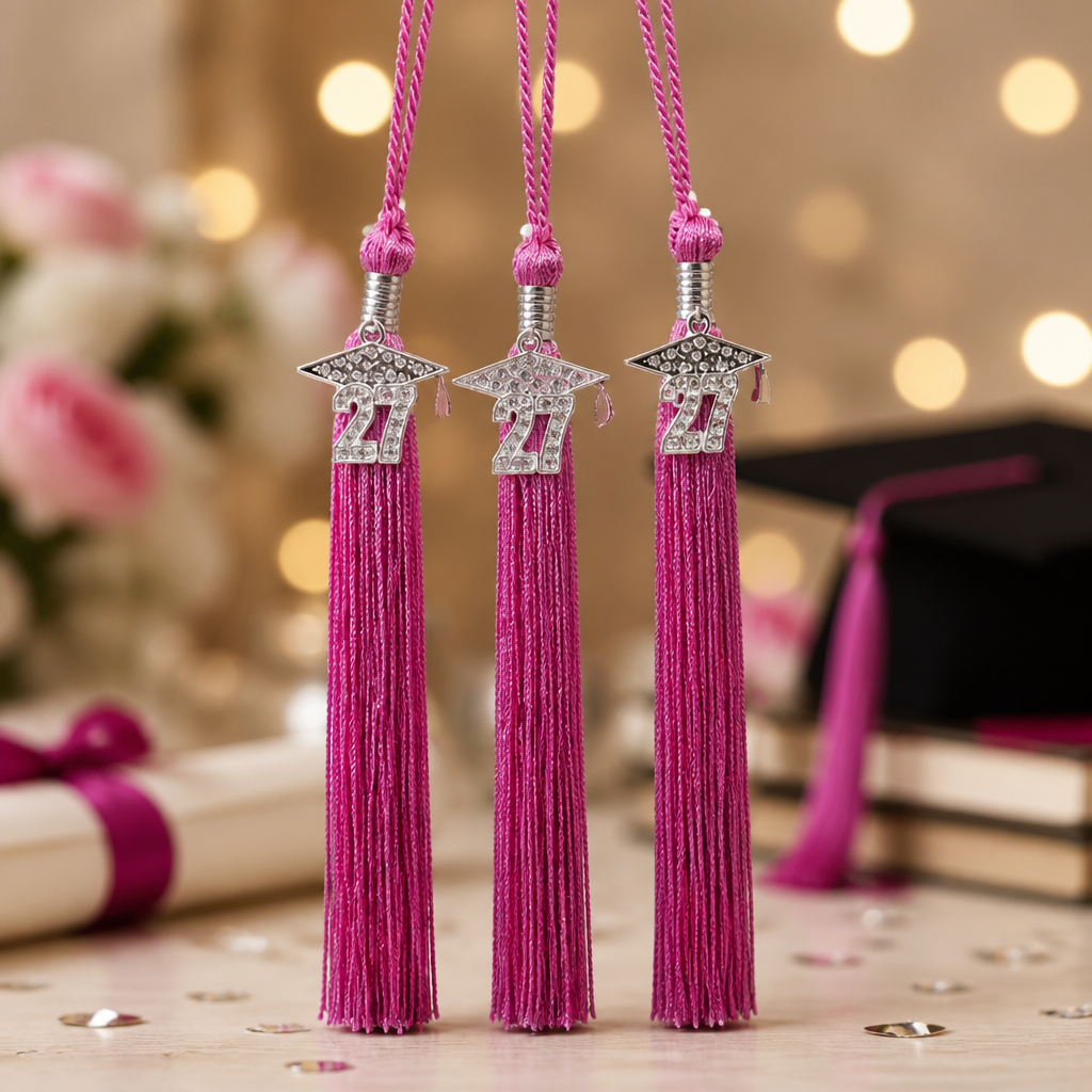 2027 HOT PINK Bling Tassel (Grad Cap Bling) 2027