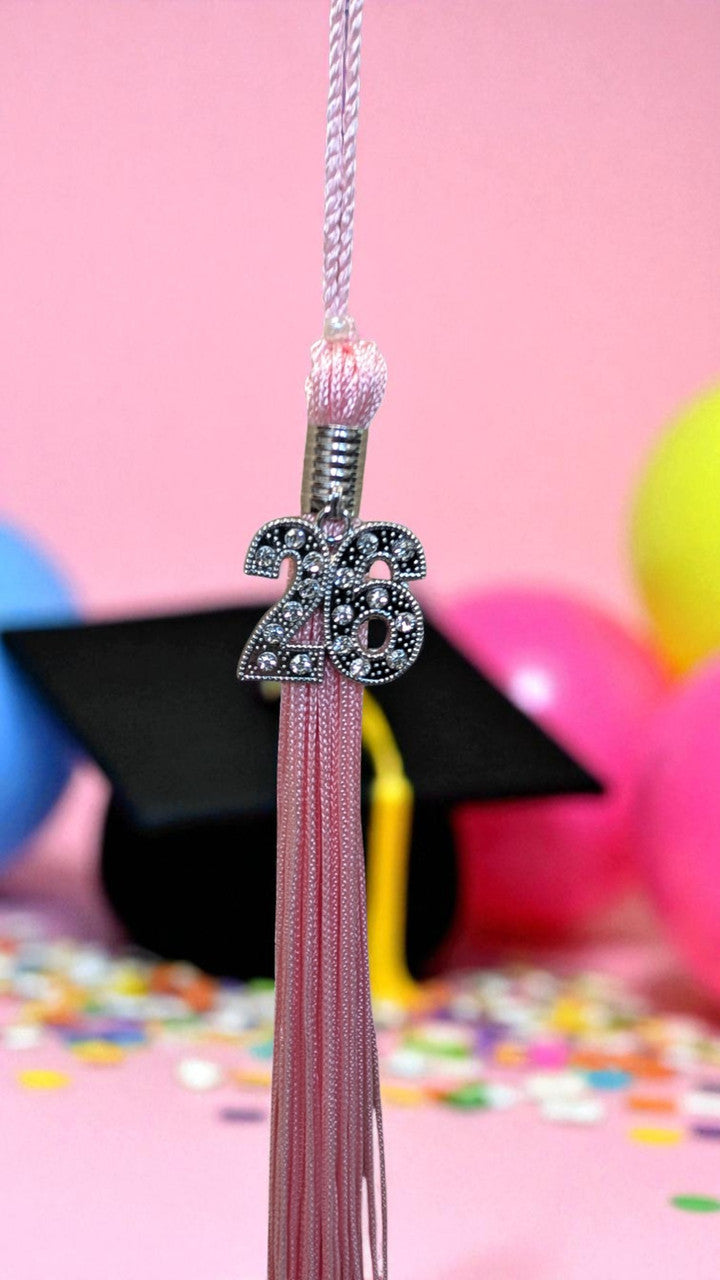 2026 PINK tassel with Silver BLING Charm 2026