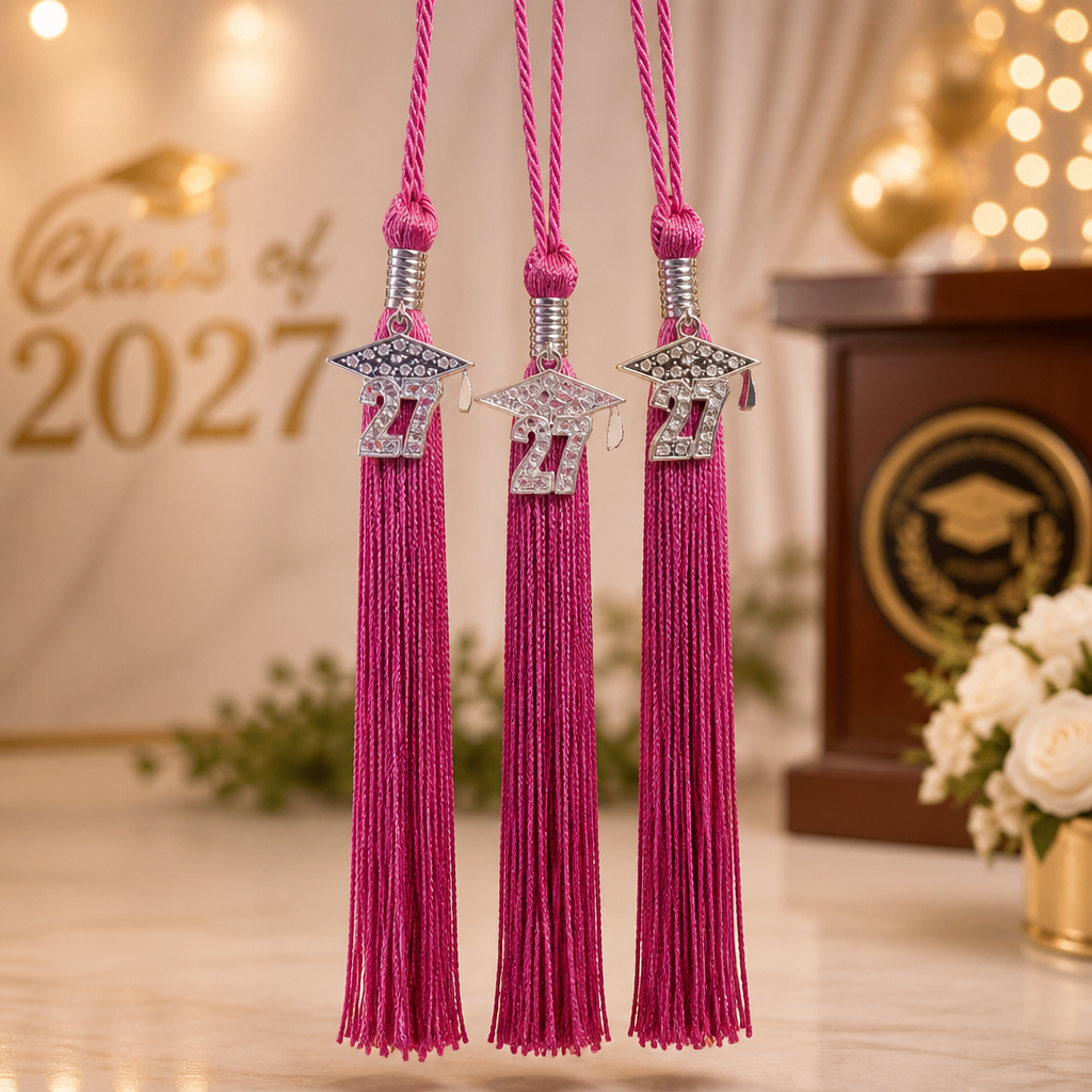 2027 HOT PINK Bling Tassel (Grad Cap Bling) 2027