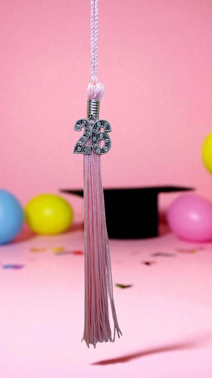 2026 PINK tassel with Silver BLING Charm 2026