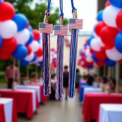 USA Flag Tassel Red White Blue