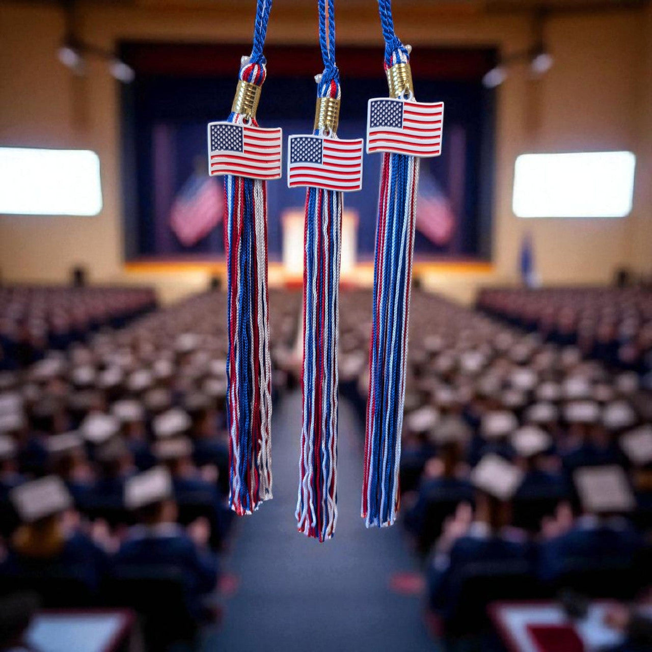 USA Flag Tassel Red White Blue