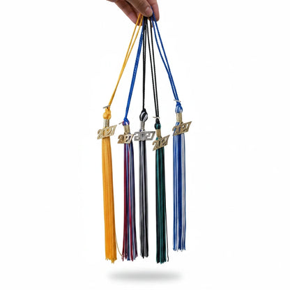 Rocky Mountain Balfour 2027 graduation souvenir tassels in various school colors with gold and silver year charms