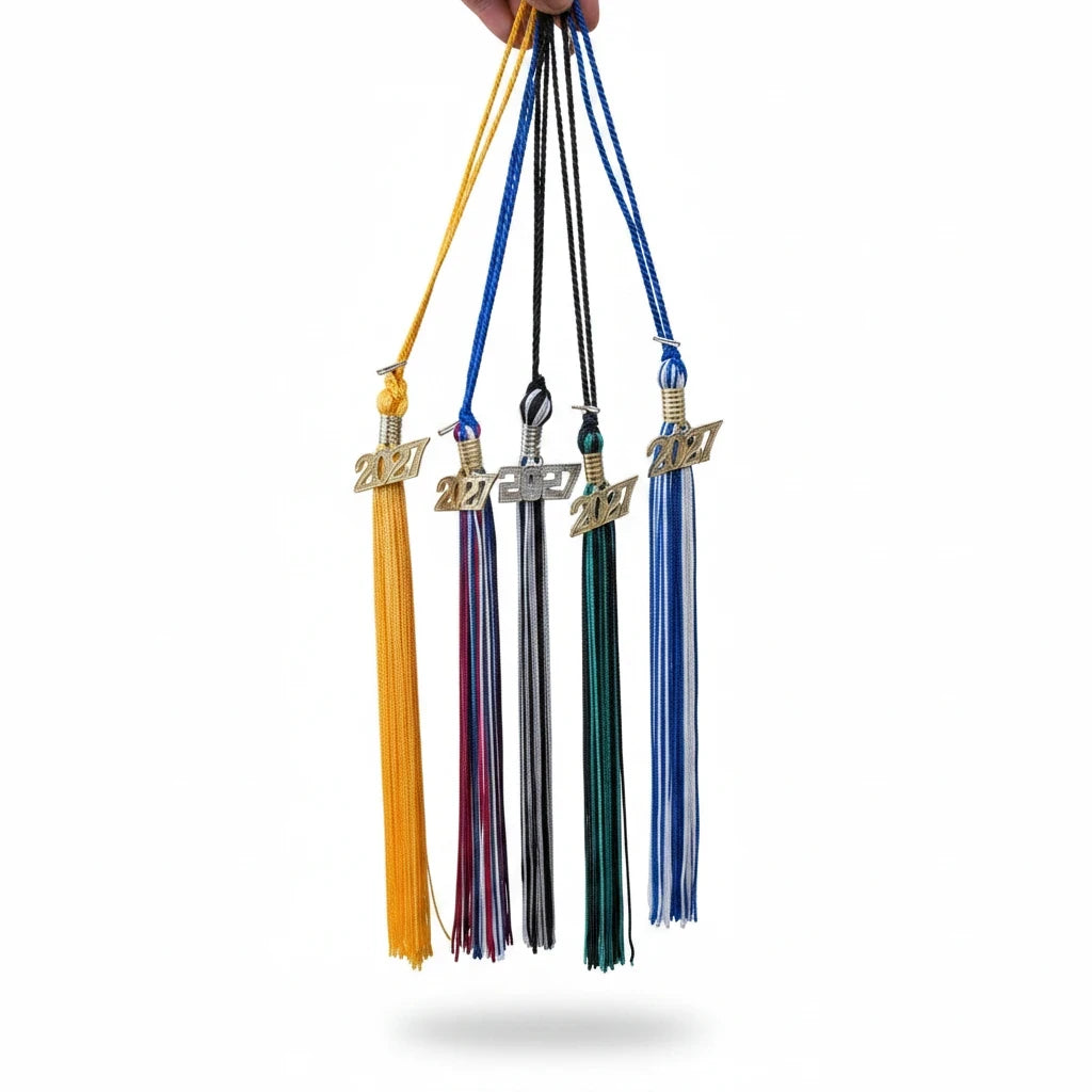 Rocky Mountain Balfour 2027 souvenir graduation tassels in various school colors with gold-tone year charms
