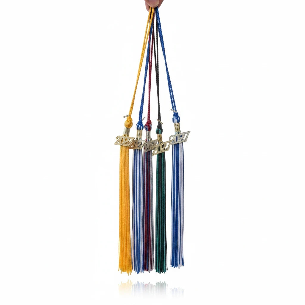 Rocky Mountain Balfour 2027 graduation souvenir tassels in various school colors with gold and silver year charms