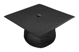 Rocky Mountain Balfour black graduation cap with a flat square top and button center for school ceremonies