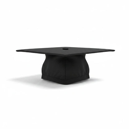 Rocky Mountain Balfour black academic graduation cap with a classic structured mortarboard design on a white background