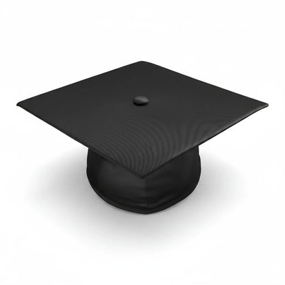 Rocky Mountain Balfour black academic graduation cap with a classic mortarboard design and smooth fabric finish.