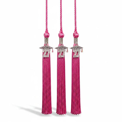 Rocky Mountain Balfour hot pink graduation tassels with 2027 rhinestone charms and silver-tone cap accents